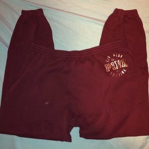 maroon pink sweatpants